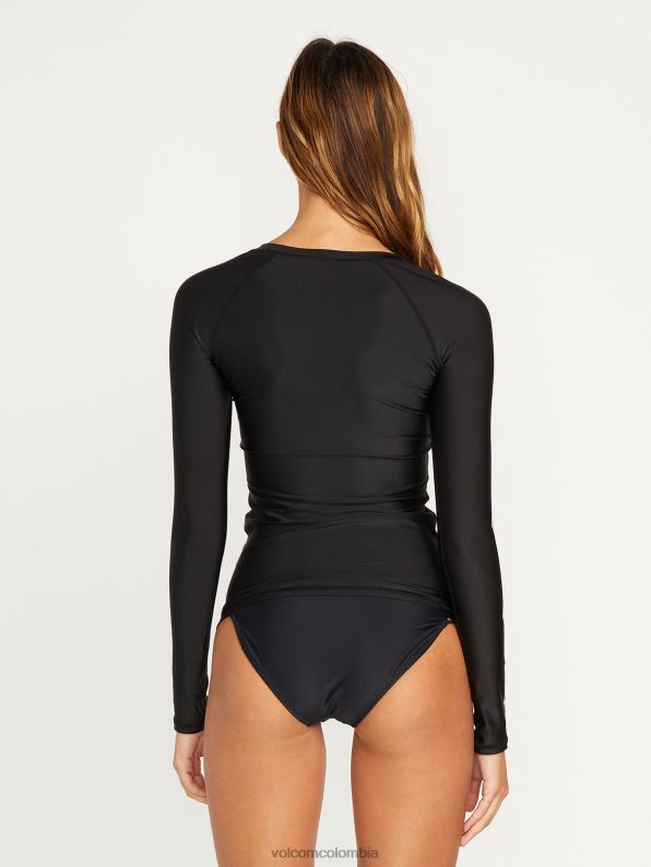 Rashguard de manga larga con 50 UPF de Simply Core negro Z44ZX1105 ropa mujer