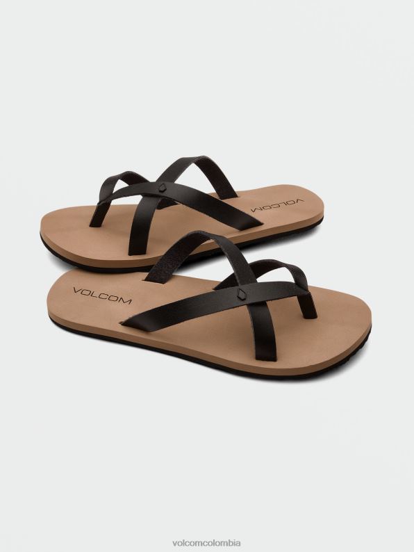 sandalias de dos pasos de piedra negro Z44ZX1009 calzado mujer