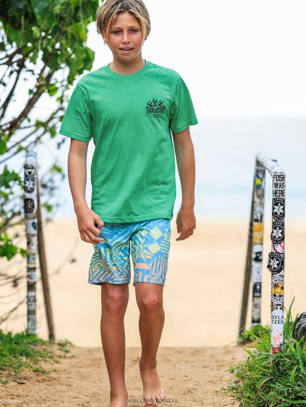 camiseta de manga corta calentador selva verde Z44ZX1128 ropa Niños