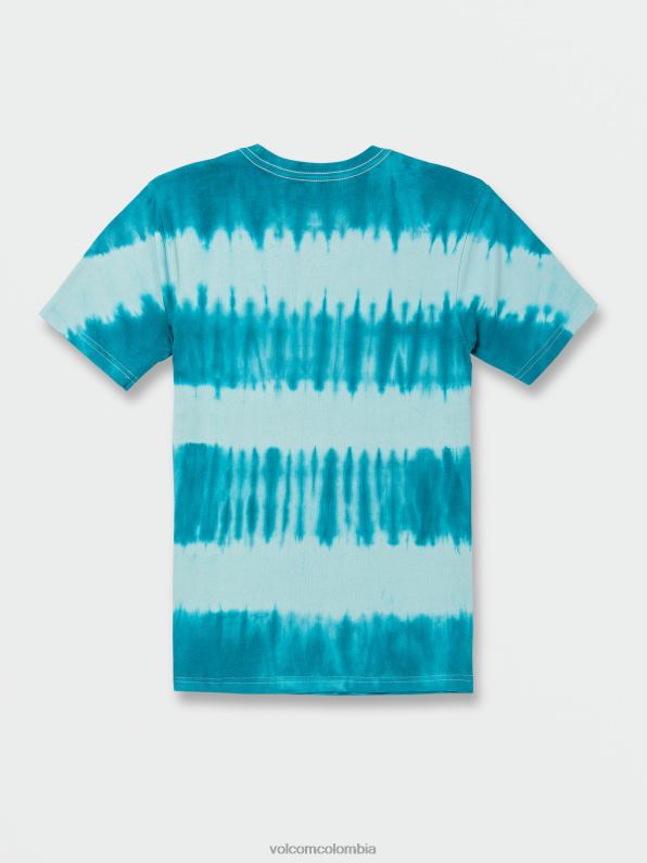 playera de manga corta con tinte psicodélico verde azulado del océano Z44ZX1121 ropa Niños