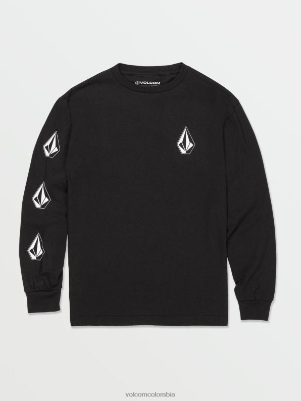 playera de manga larga con piedra icónica negro Z44ZX1124 ropa Niños