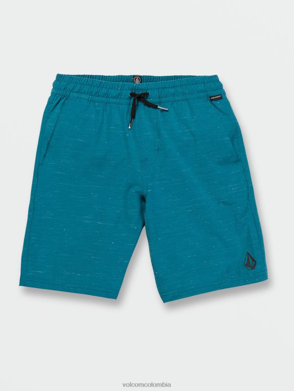 shorts híbridos con cintura elástica y bajo pedrería verde azulado del océano Z44ZX1231 ropa Niños
