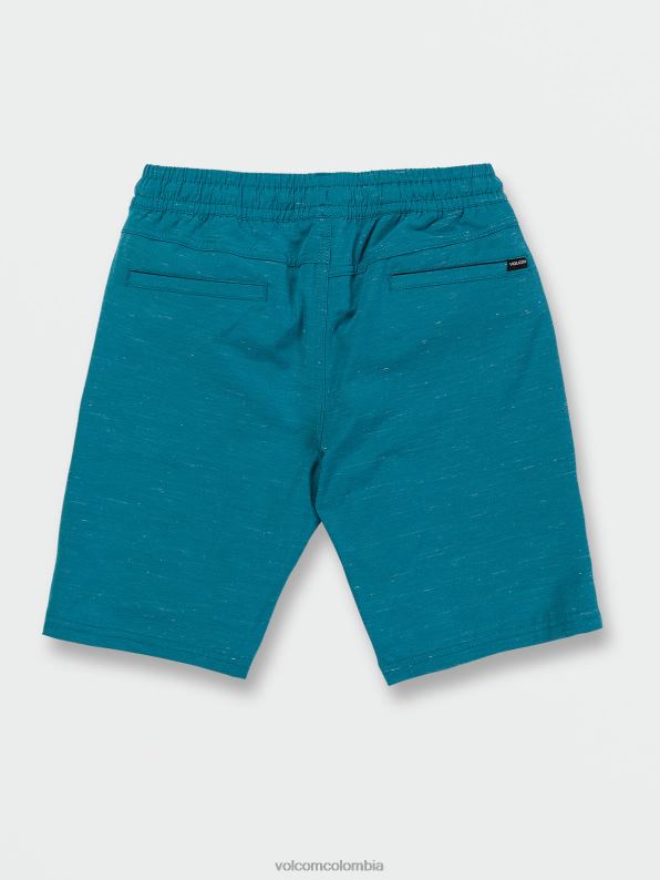 shorts híbridos con cintura elástica y bajo pedrería verde azulado del océano Z44ZX1231 ropa Niños