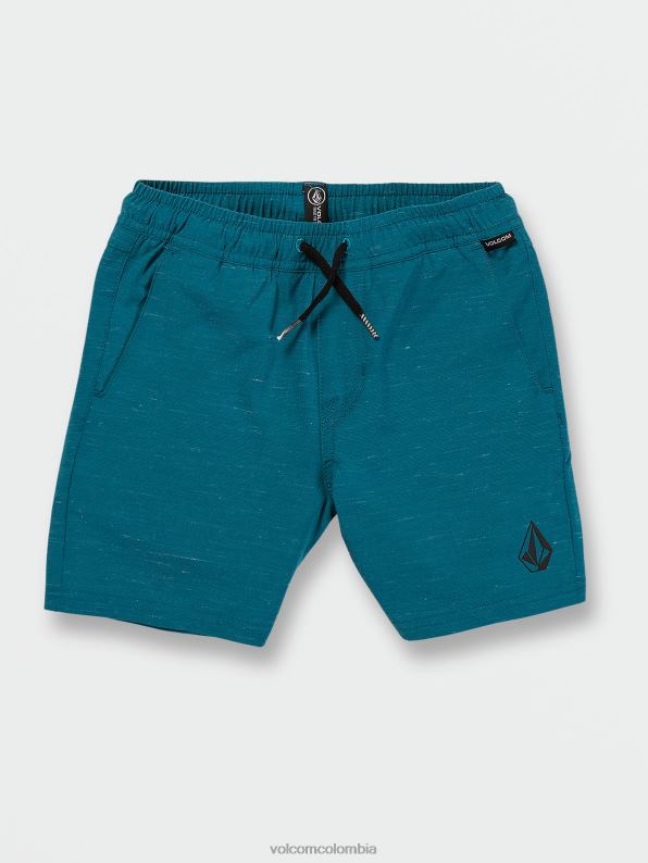shorts híbridos con cintura elástica y bajo pedrería verde azulado del océano Z44ZX1239 ropa Niños