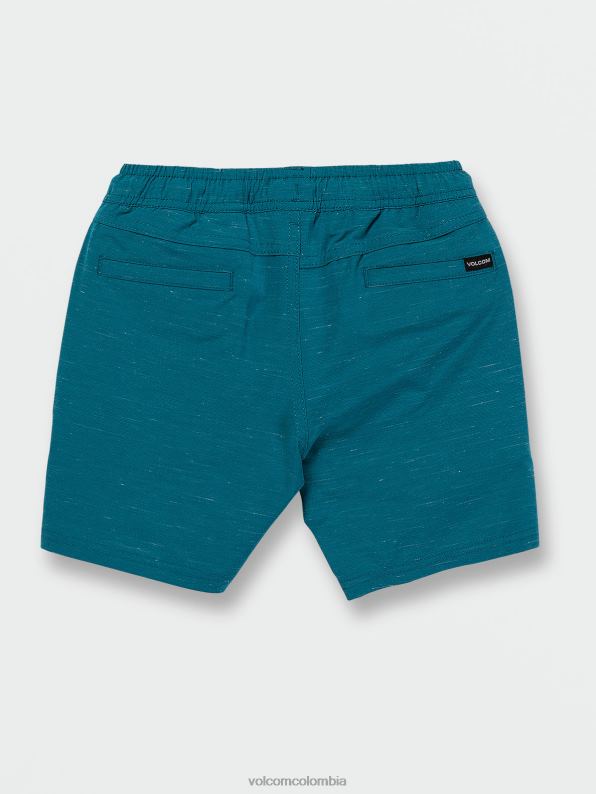 shorts híbridos con cintura elástica y bajo pedrería verde azulado del océano Z44ZX1239 ropa Niños