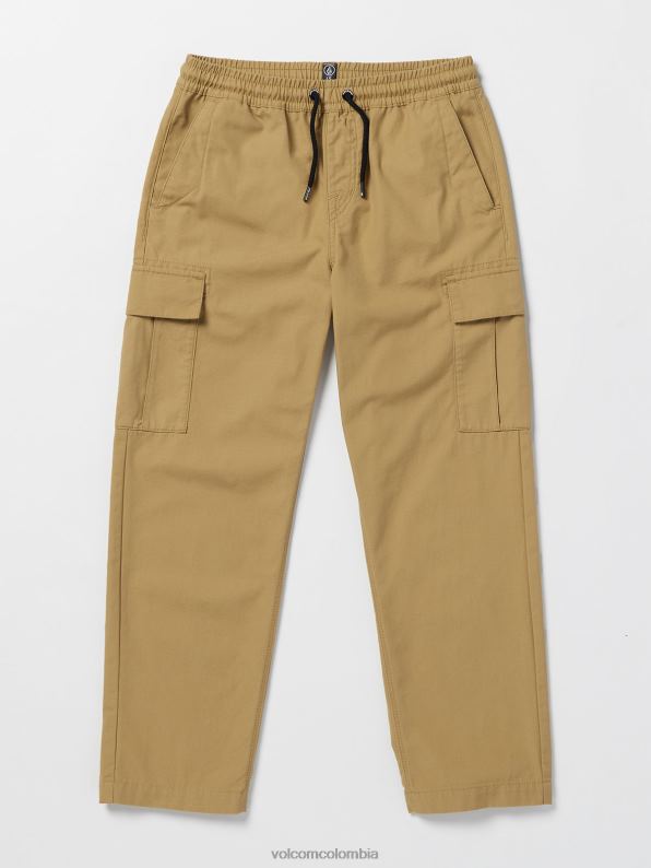pantalones cargo con cinturilla elástica caqui oscuro Z44ZX1266 ropa Niños