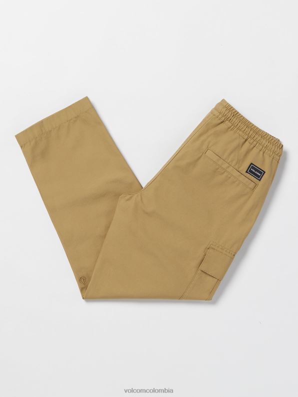 pantalones cargo con cinturilla elástica caqui oscuro Z44ZX1266 ropa Niños